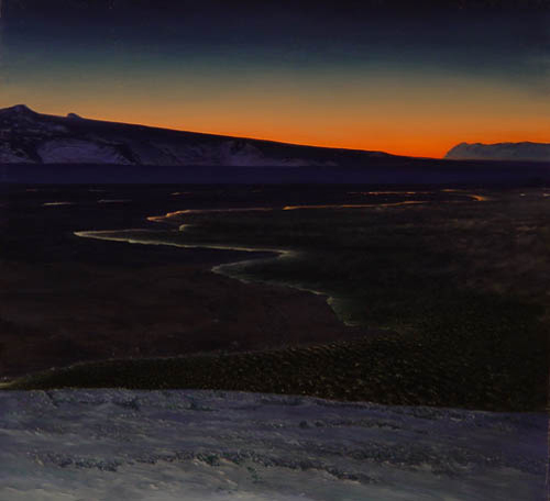 Antarctic Paintings by David Rosenthal White Island at Dawn